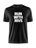 RUN WITH RIVS TEE M - Svart