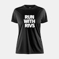RUN WITH RIVS TEE W - Black