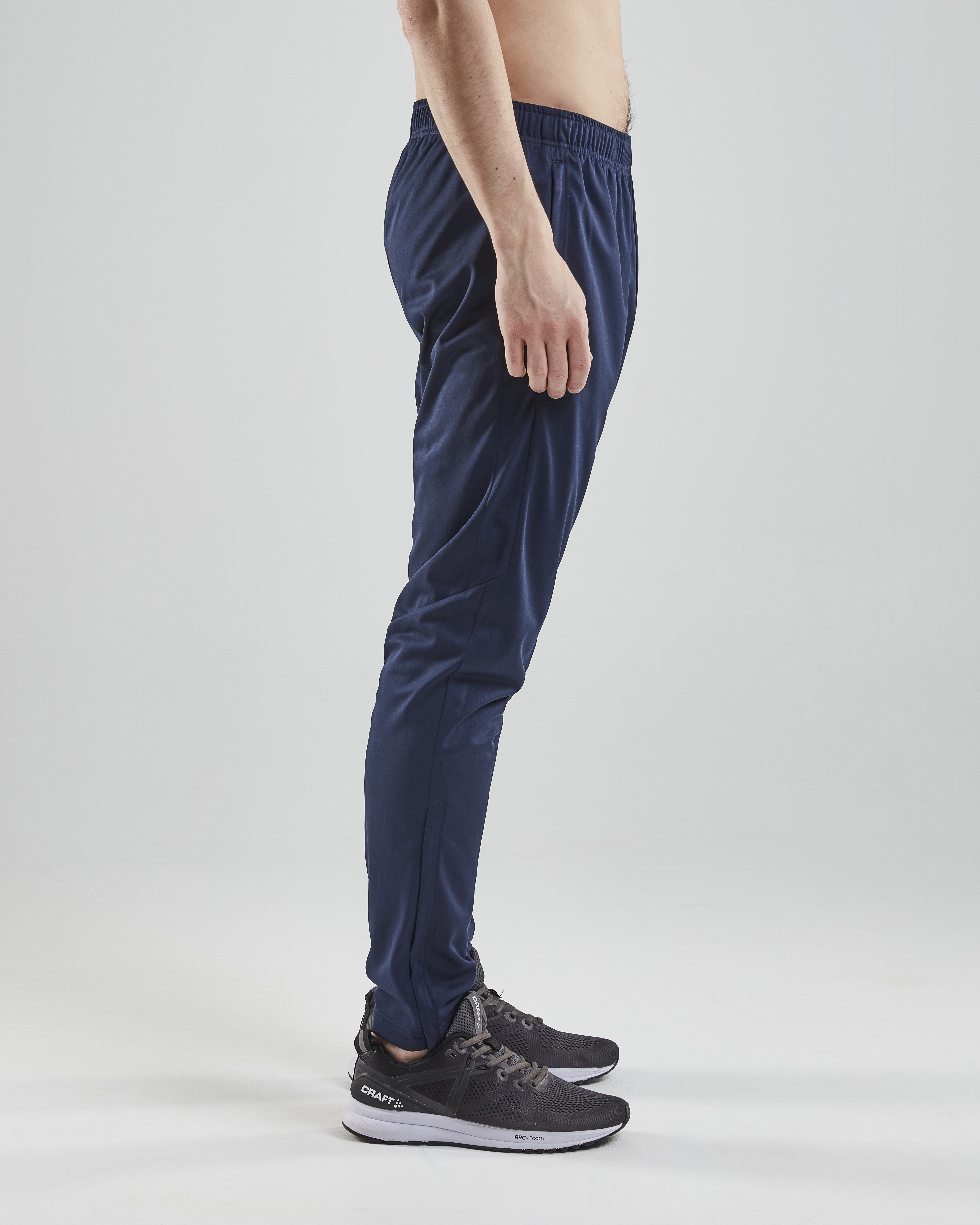 American-elm Printed Navy Blue Dri Fit Slim Fit Running Track Pant